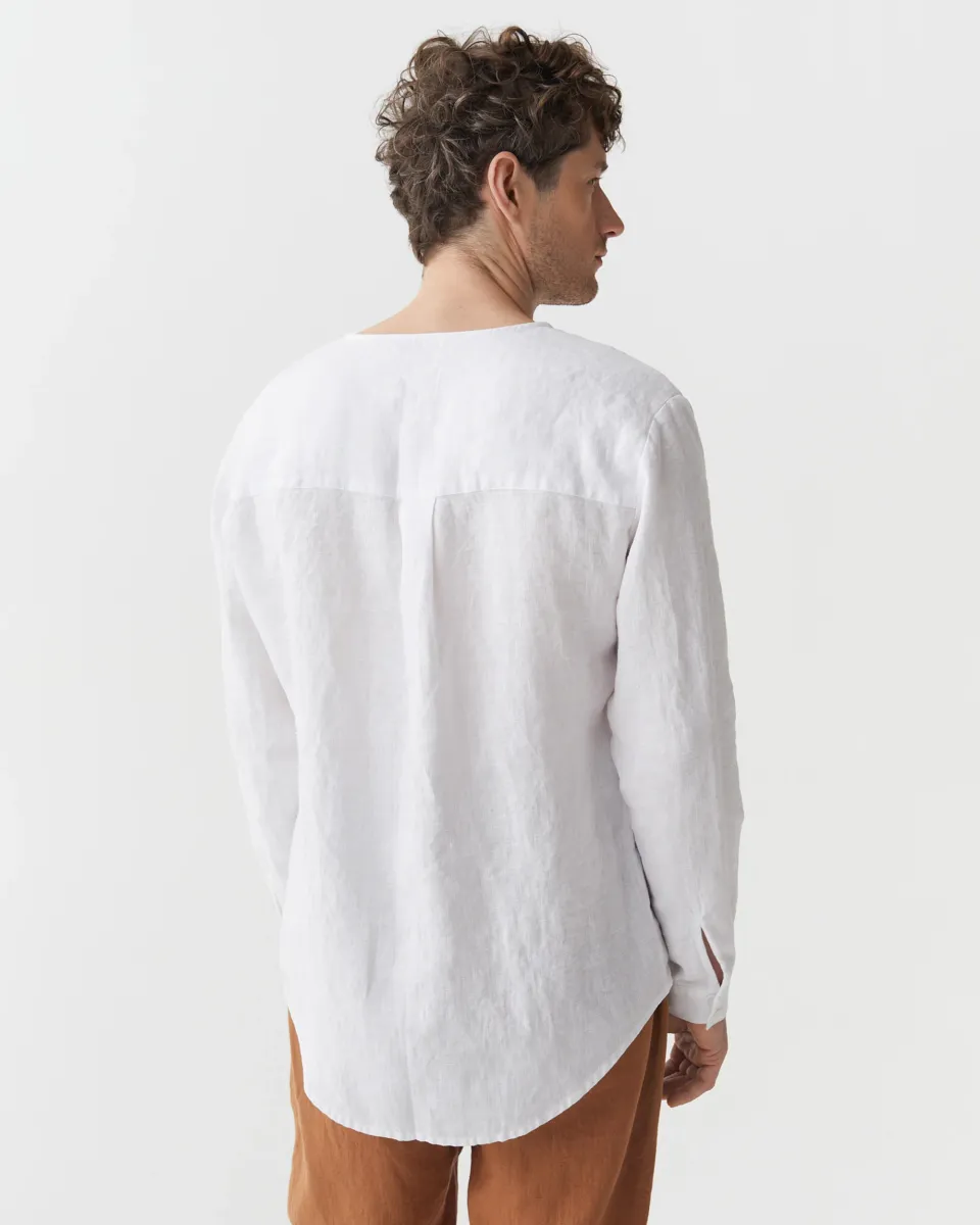 Men's Linen Shirt BEDARRA in White 4