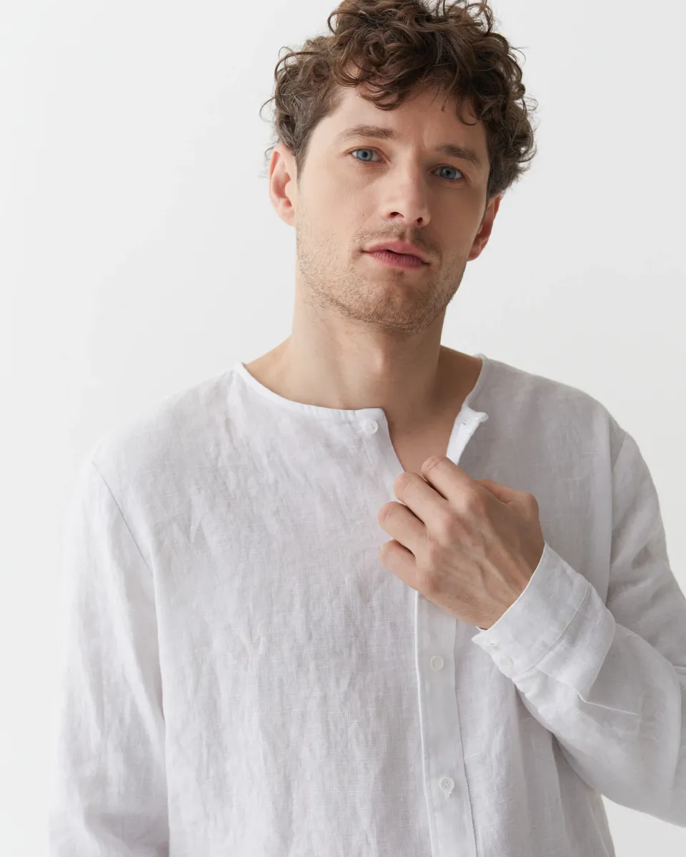 Men's Linen Shirt BEDARRA in White 5