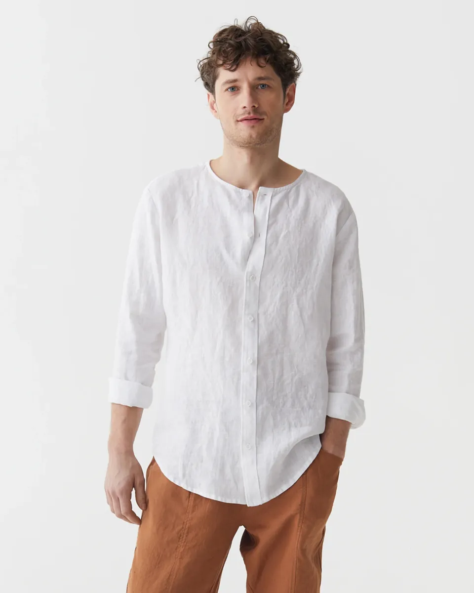 Men's Linen Shirt BEDARRA in White 6