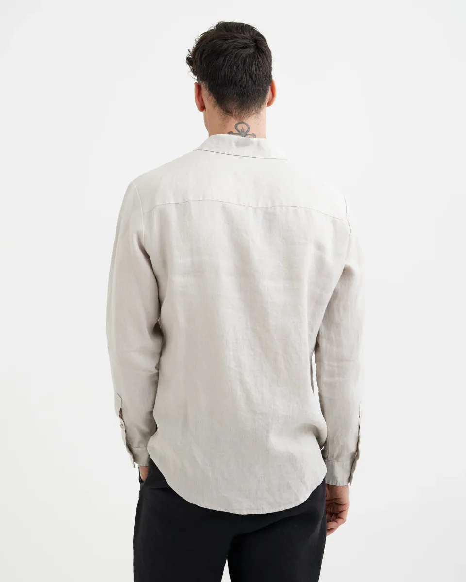 Men's Linen Shirt CHICAGO in Natural flax 5
