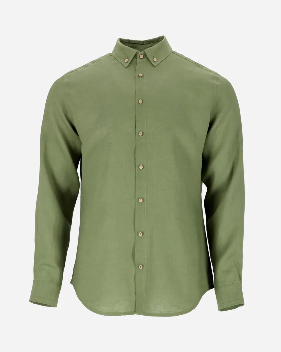 Men's linen shirt NEVADA in Forest green 3