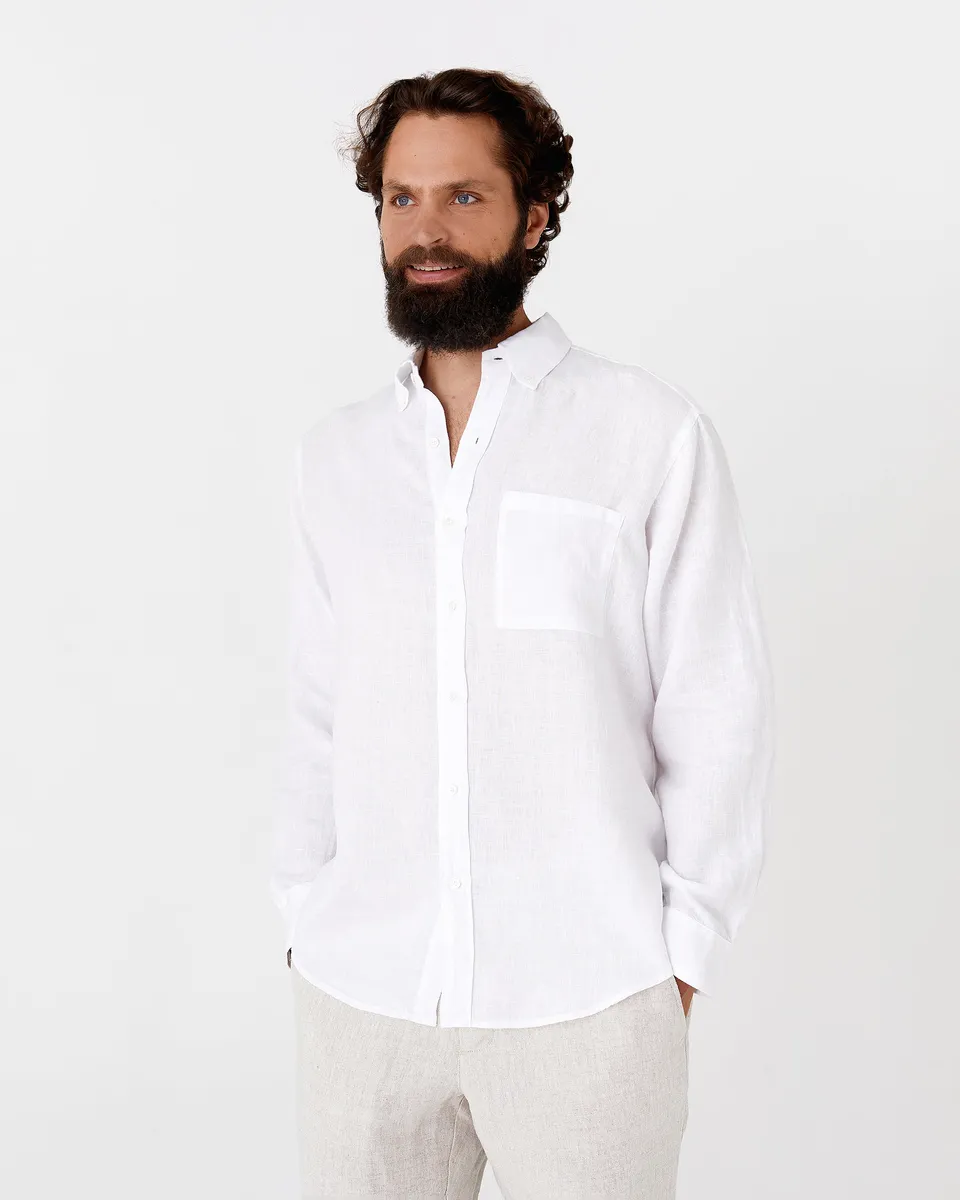 Men's linen shirt PERUGIA in White