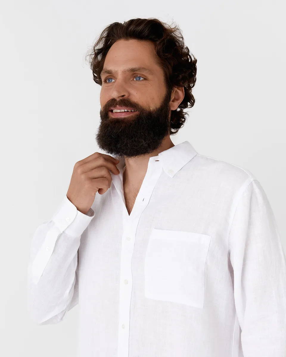 Men's linen shirt PERUGIA in White 2