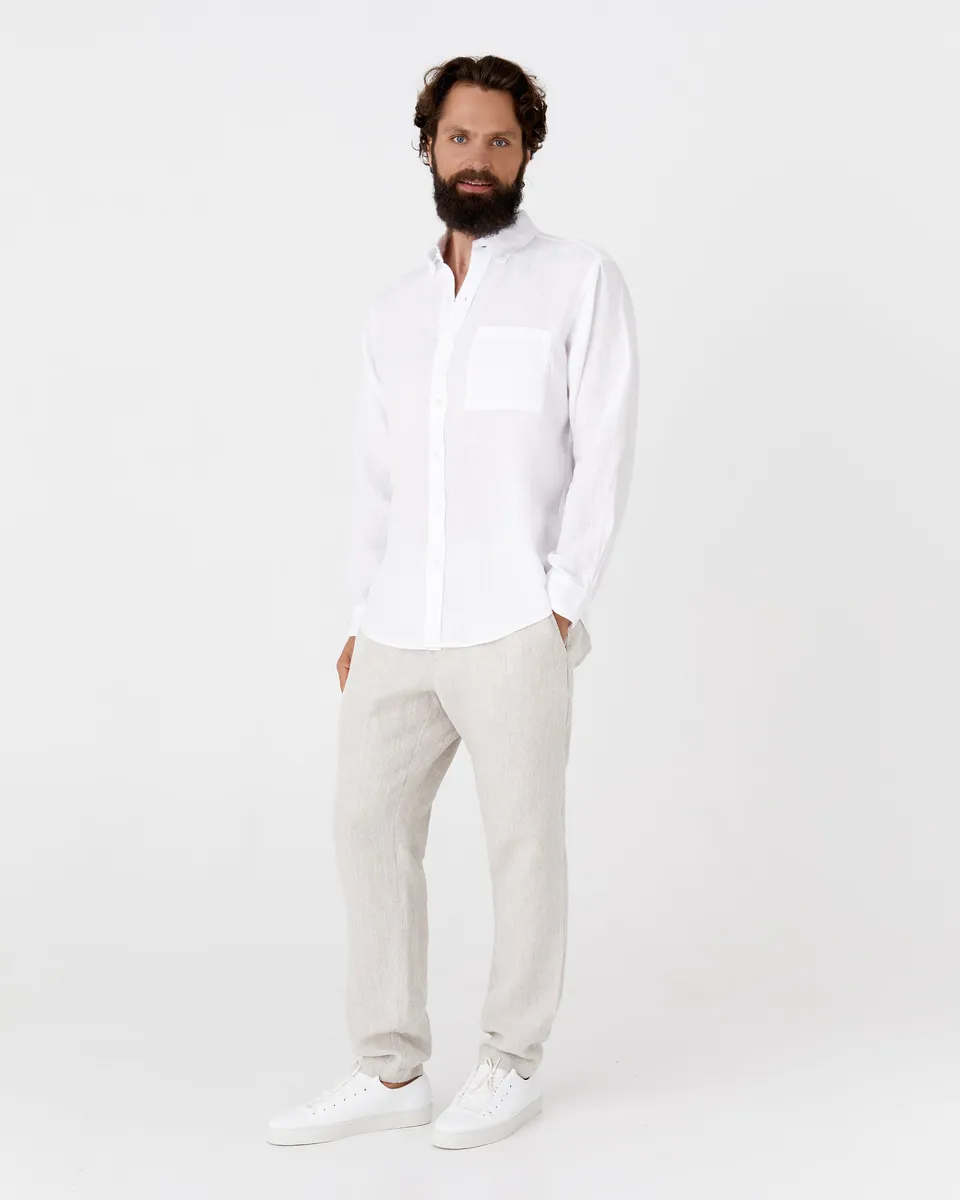 Men's linen shirt PERUGIA in White 5