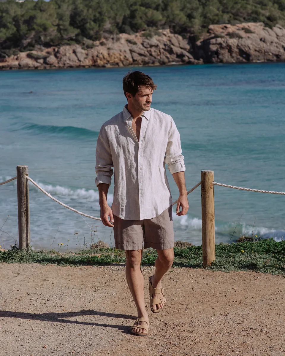 Men's linen shirt PERUGIA in White 9