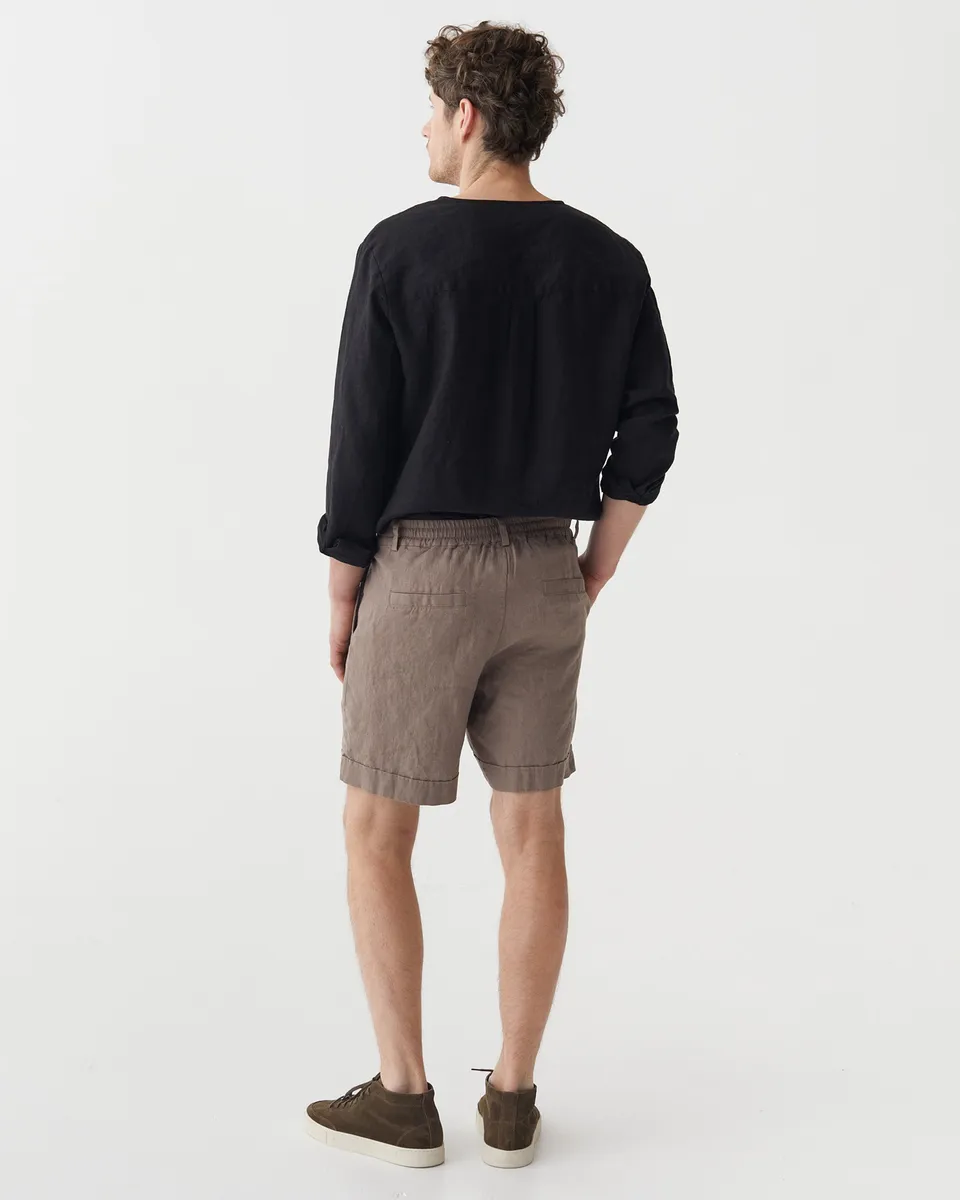 Men's Linen Shorts FAROE in Deep taupe 7