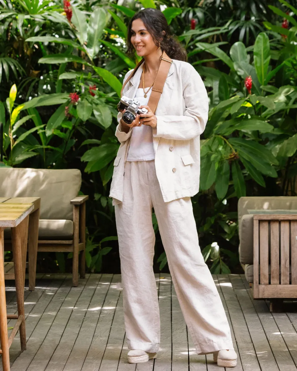 Oversized linen blazer HEBER in Natural melange 8