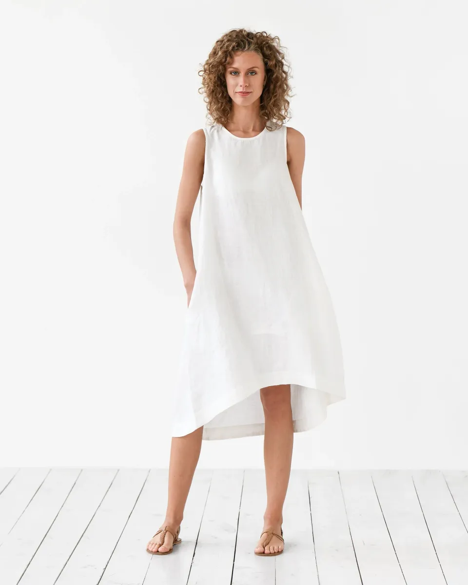 Royal TOSCANA linen dress in White 6