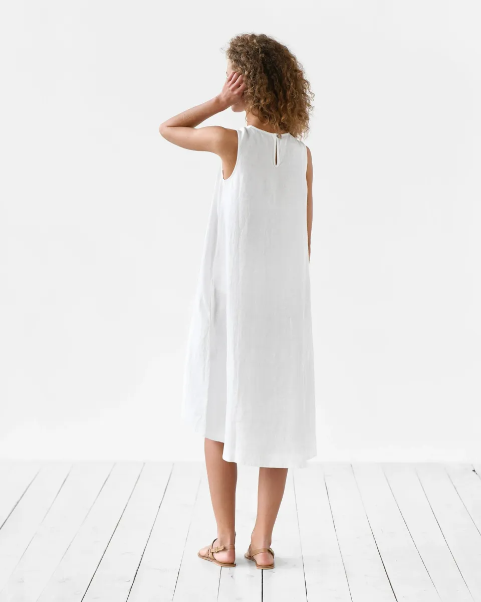 Royal TOSCANA linen dress in White 7