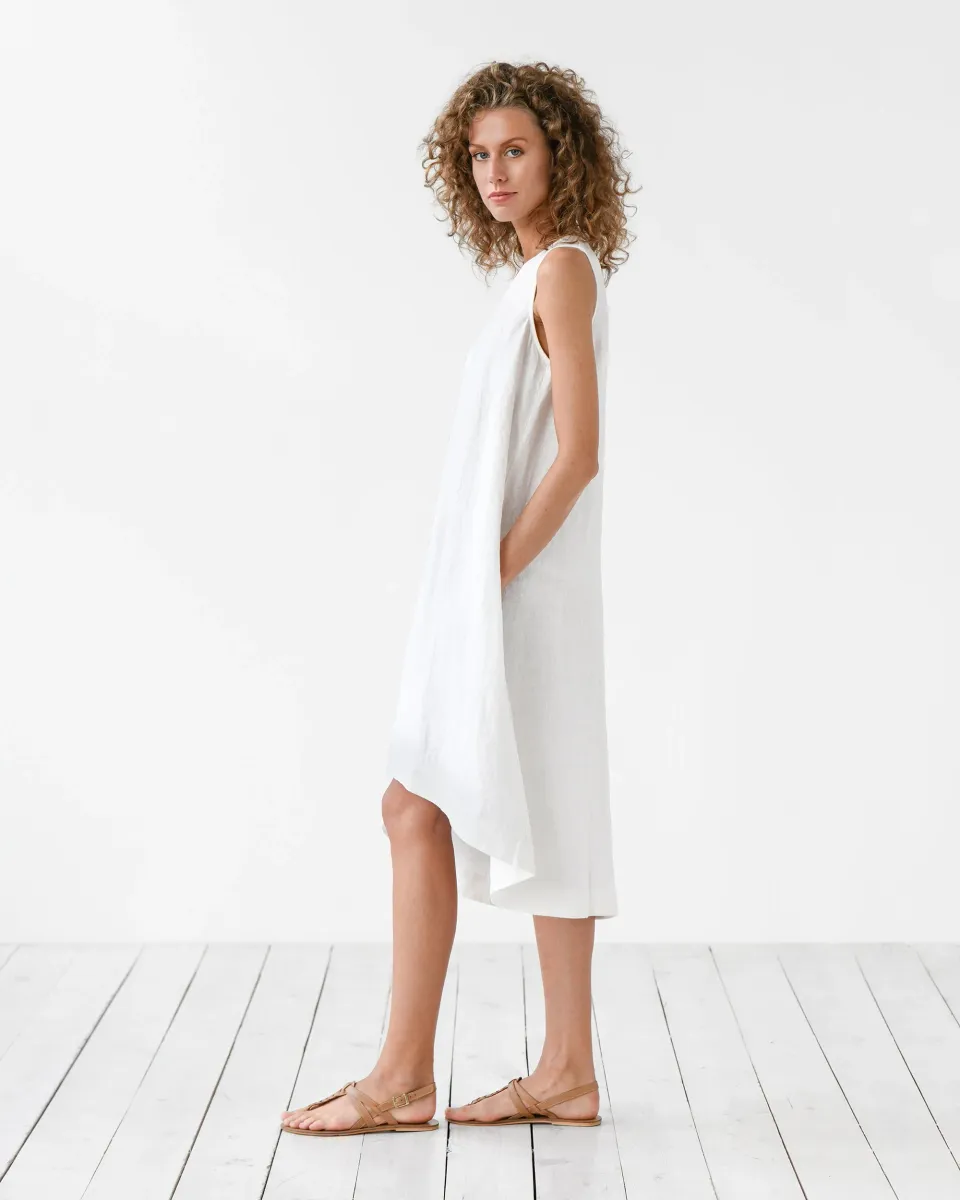 Royal TOSCANA linen dress in White 8