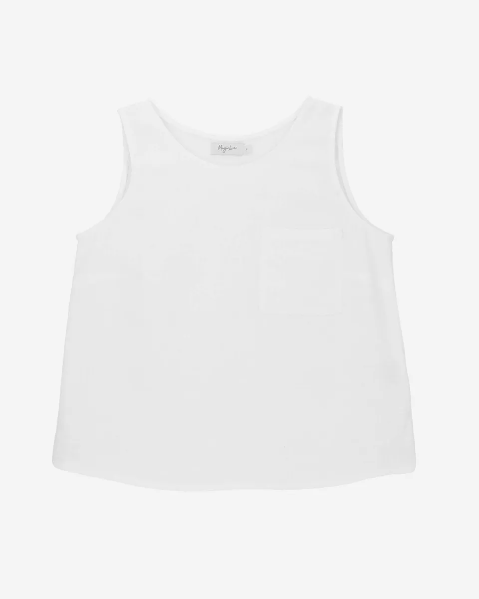 Sleeveless linen top SILAY in White 5