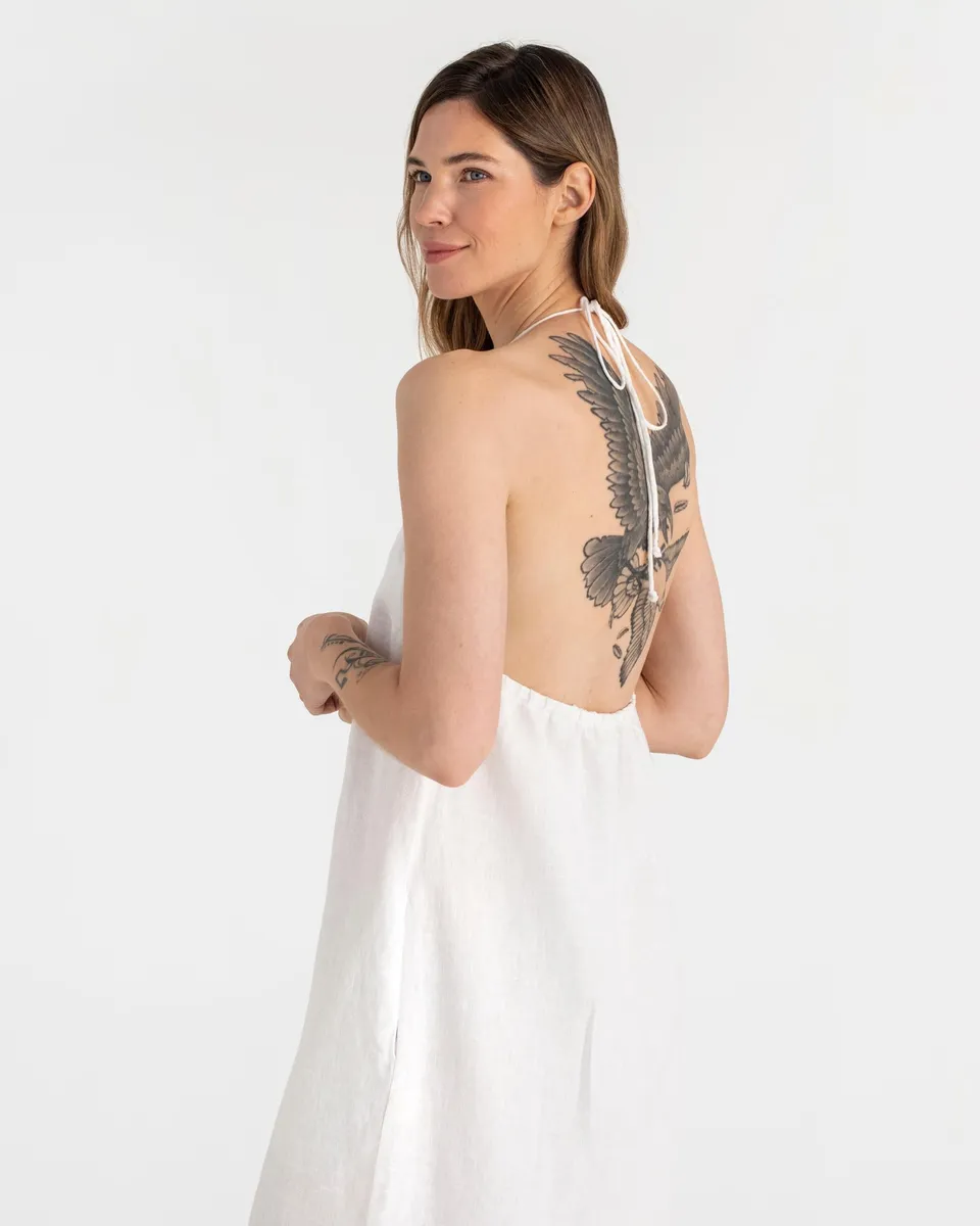 Slip linen dress MARFA in White 2