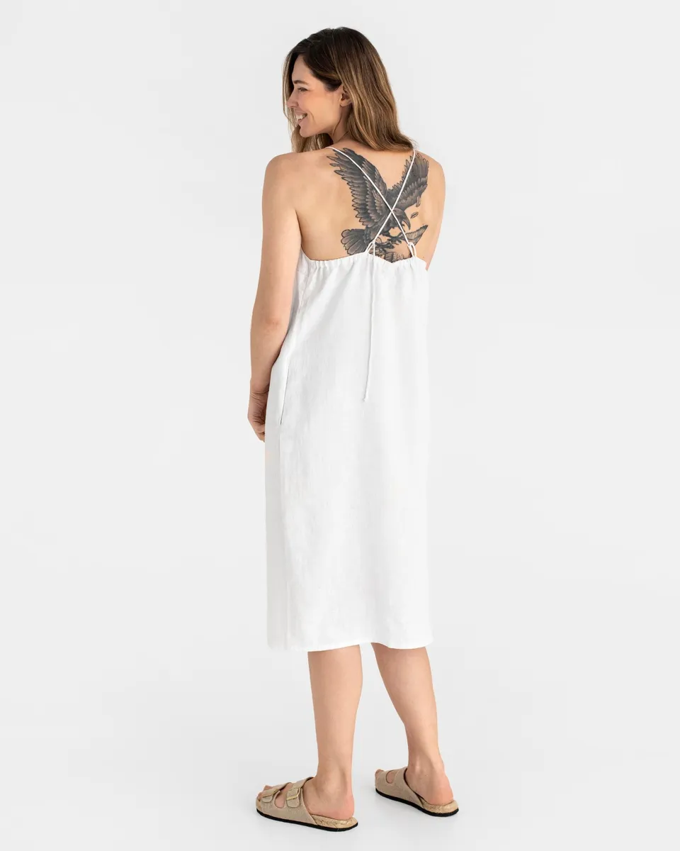 Slip linen dress MARFA in White 3