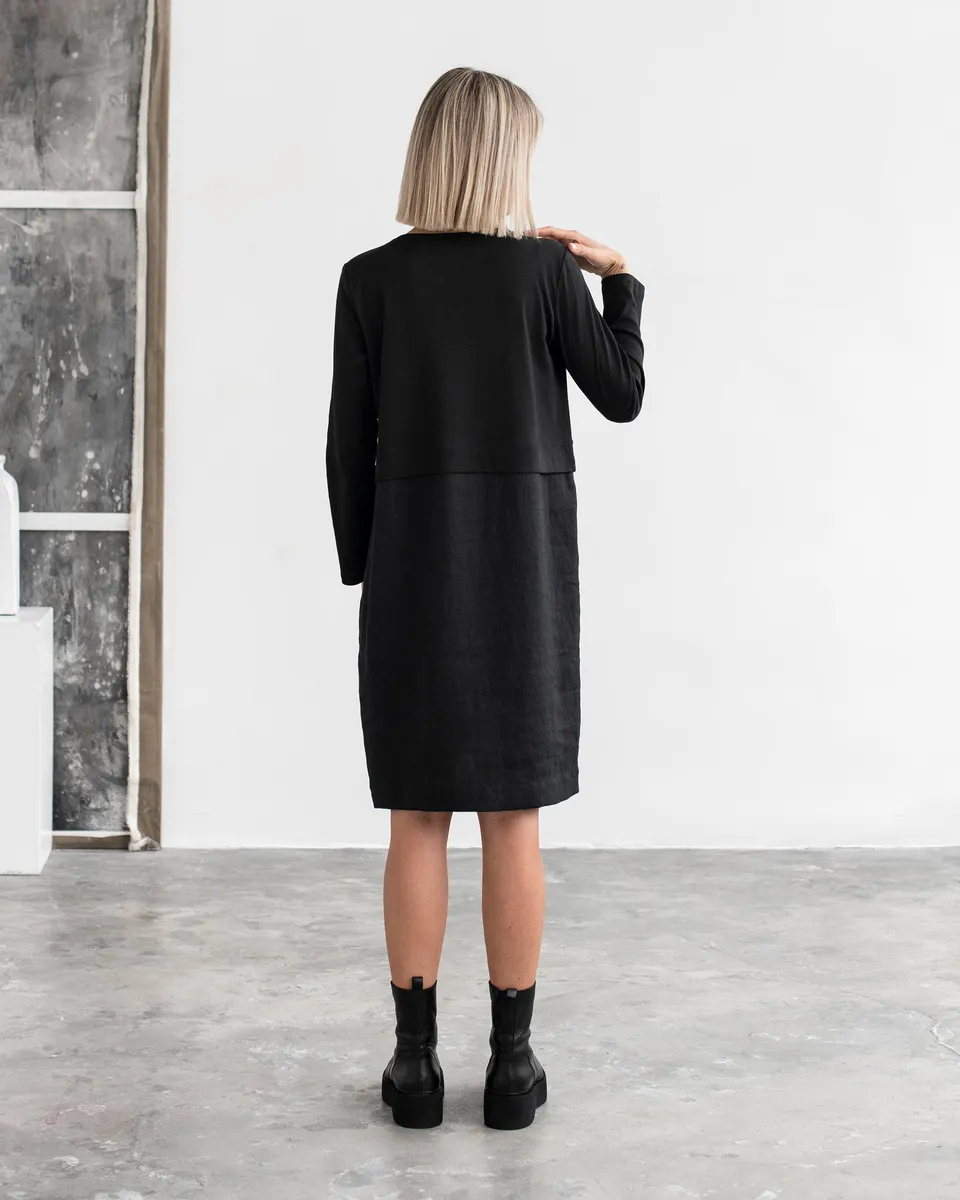 Straight cut linen-cotton dress SION 3