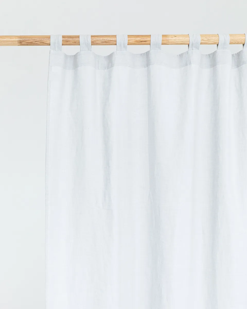 Tab top linen curtain panel (1 pcs) in Light gray
