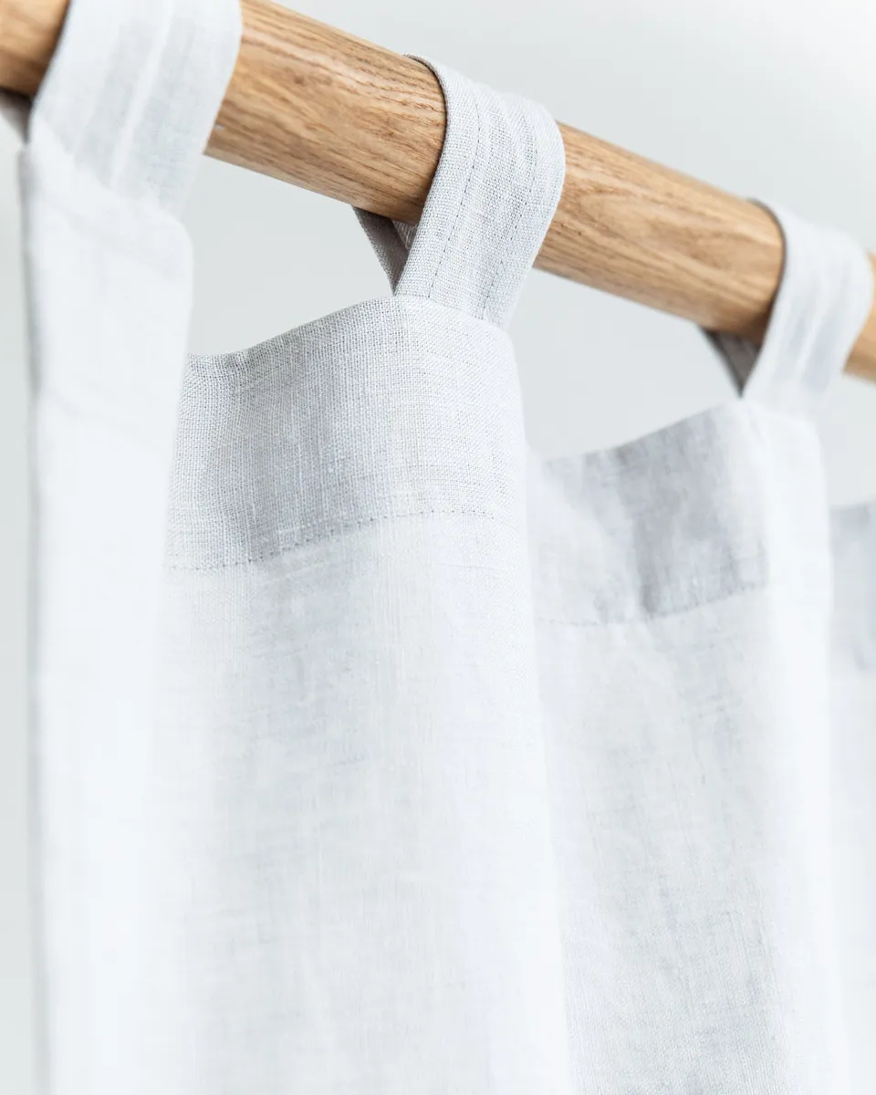Tab top linen curtain panel (1 pcs) in Light gray 2