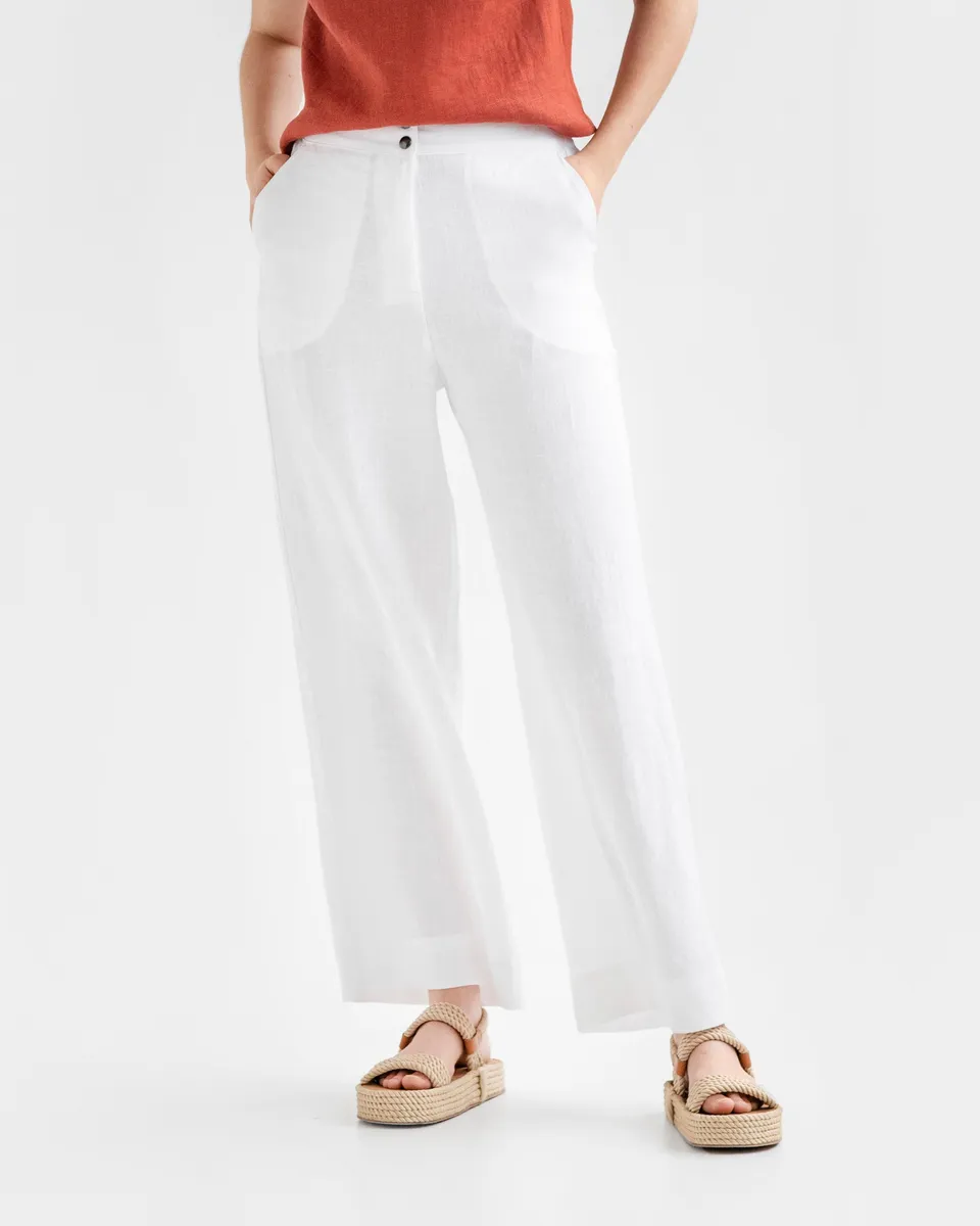Wide linen pants BANFF in White 2