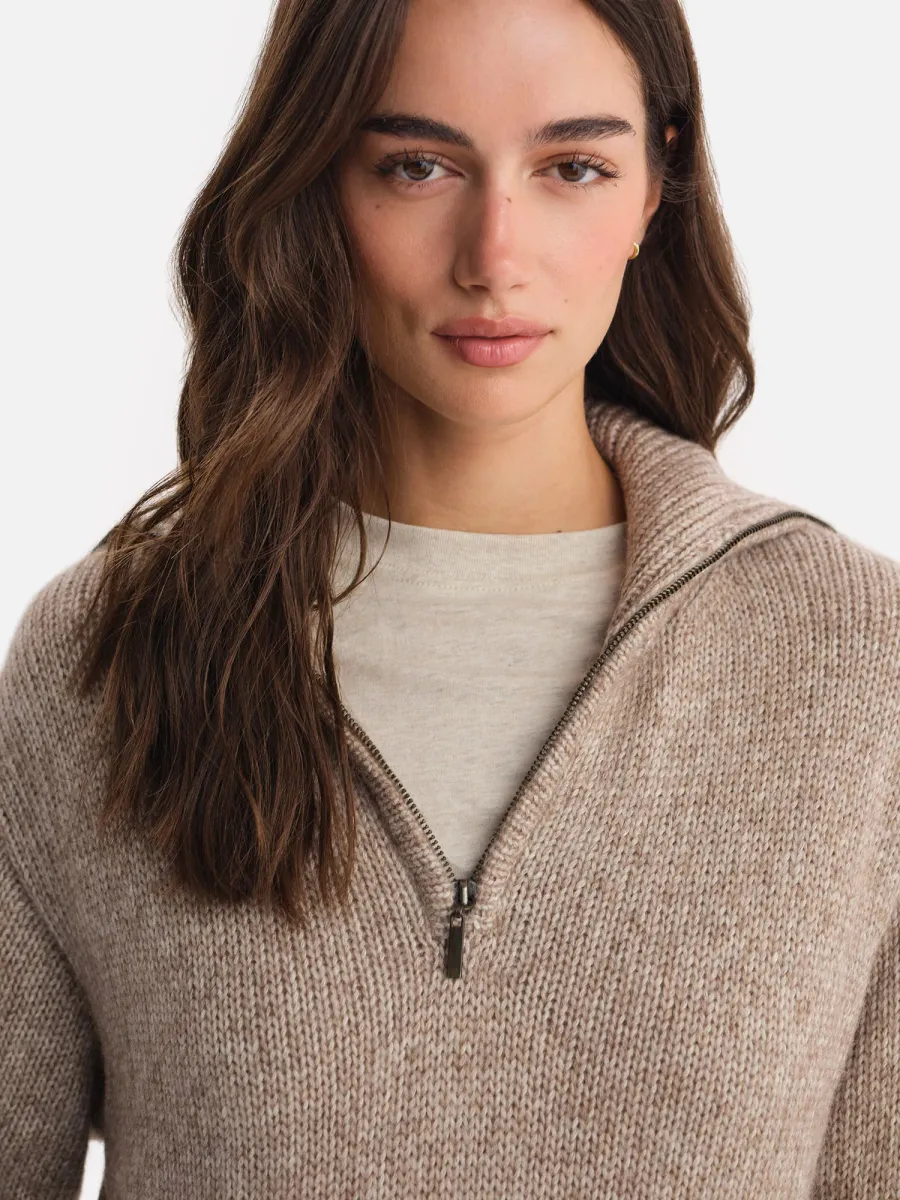 Luxe Alpaca Half-Zip Sweater 3