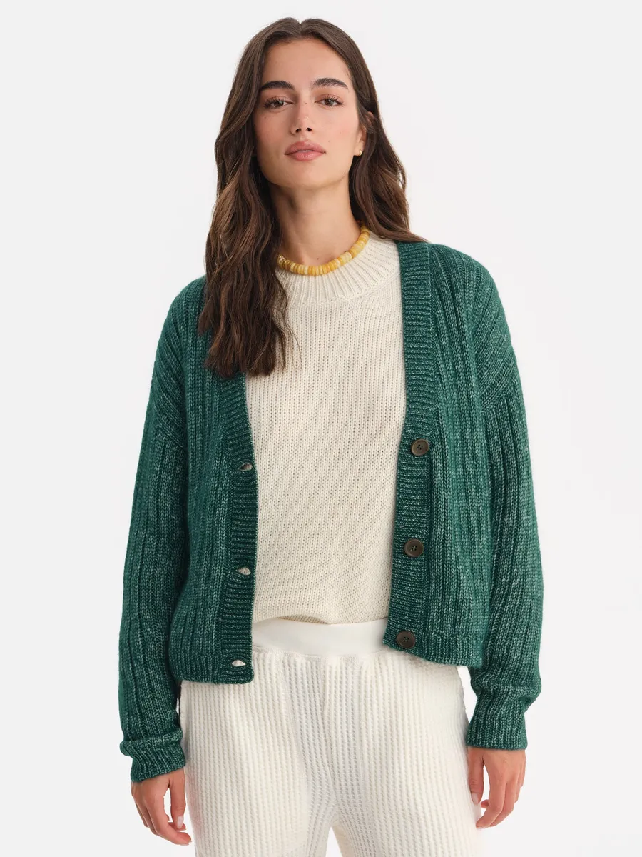 Luxe Alpaca Ribbed Cardigan 2