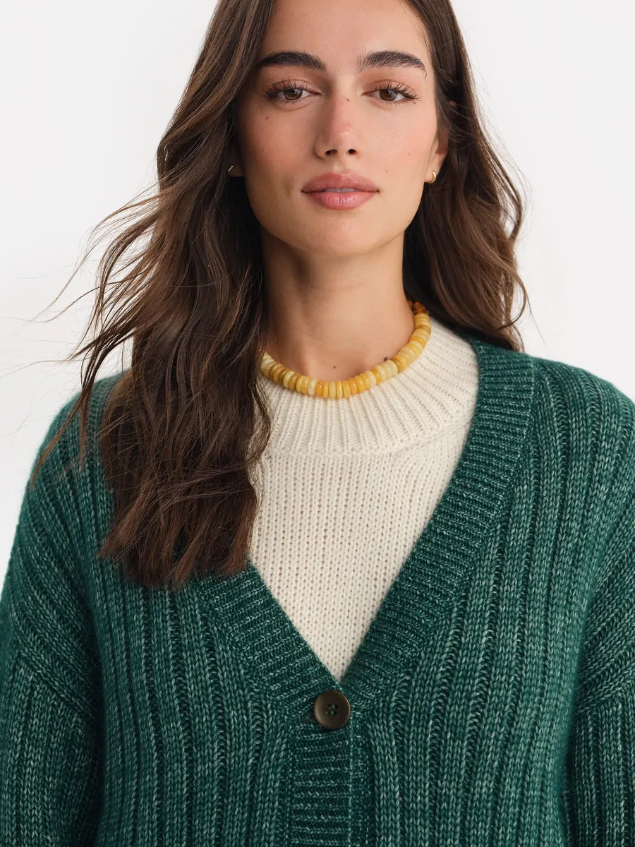 Luxe Alpaca Ribbed Cardigan 3