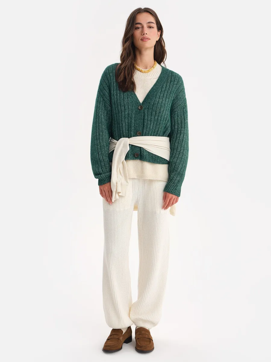 Luxe Alpaca Ribbed Cardigan 7