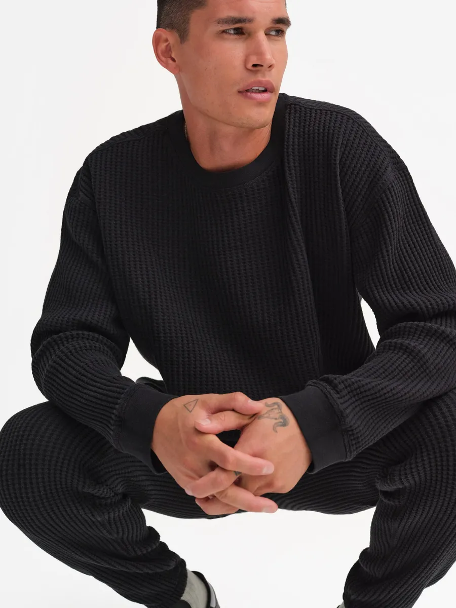 Men's Organic Waffle Crew 2