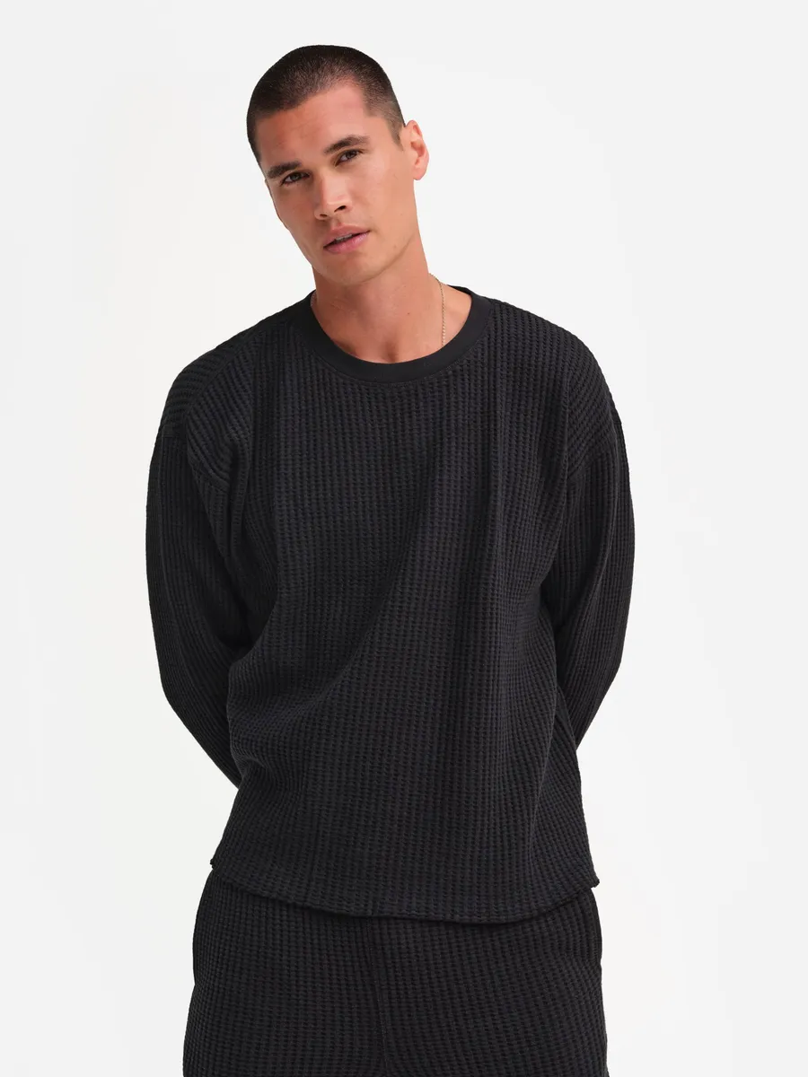 Men's Organic Waffle Crew 4