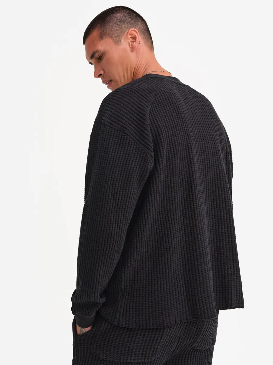 Men's Organic Waffle Crew 5