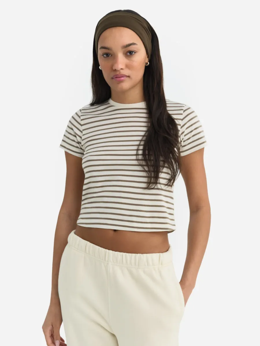 Organic Cotton Striped Shrunken Tee 2