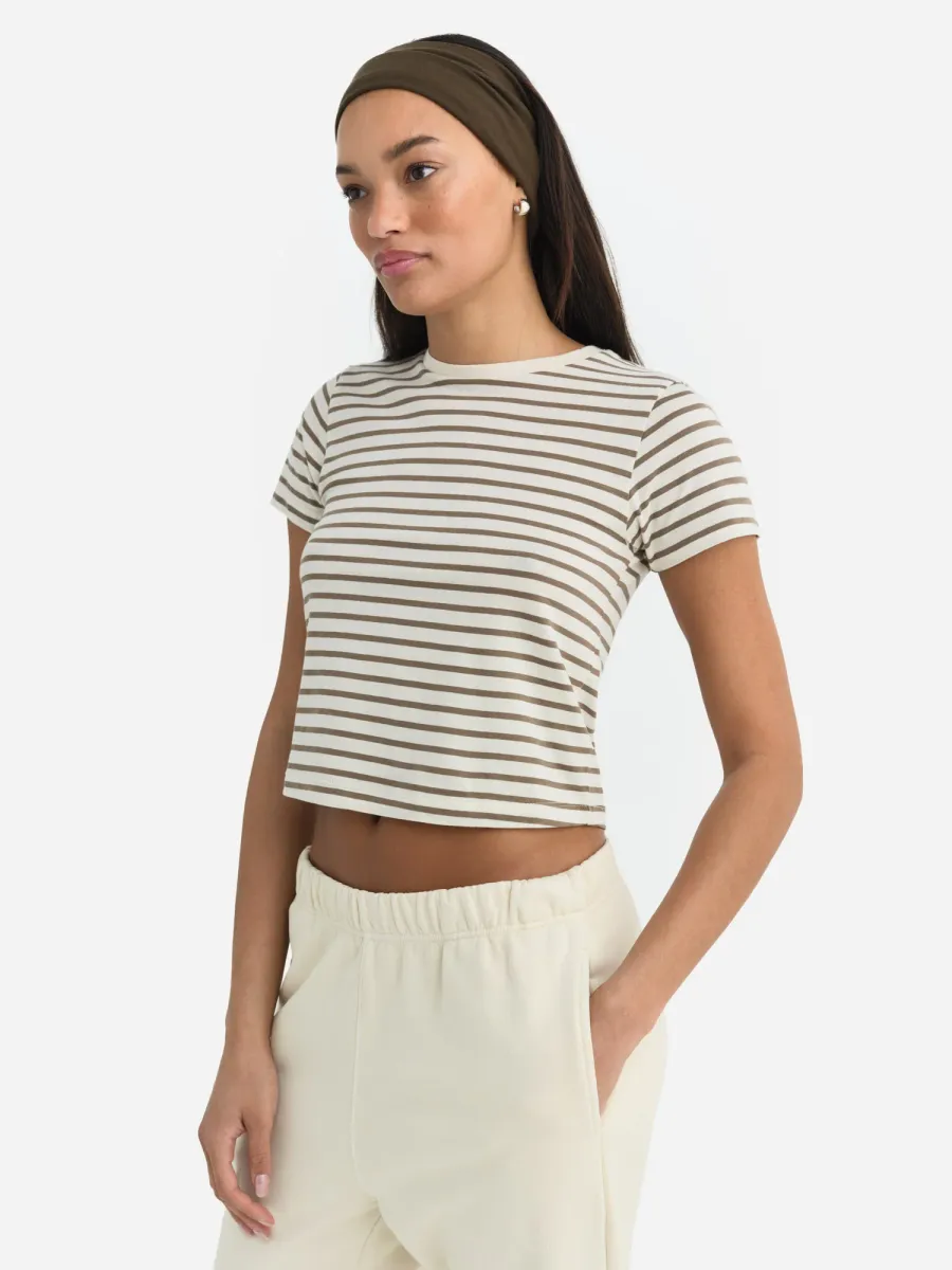 Organic Cotton Striped Shrunken Tee 4