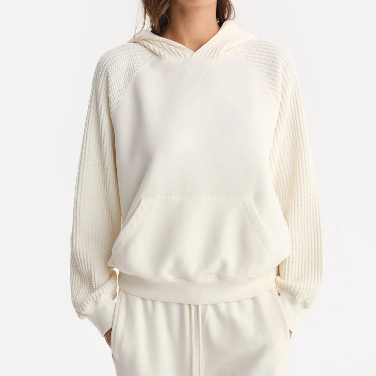 Organic Fleece and Waffle Hoodie