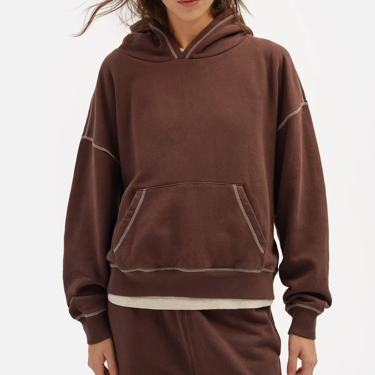 Organic Fleece Contrast Hoodie