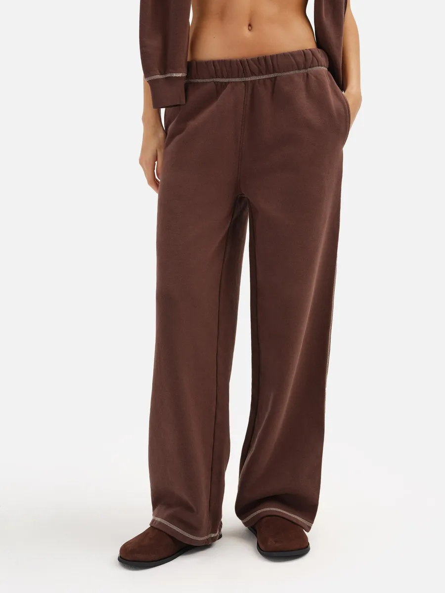 Organic Fleece Contrast Straight Leg Sweatpant 2
