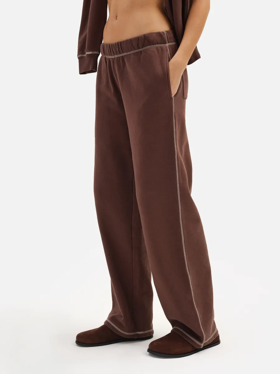 Organic Fleece Contrast Straight Leg Sweatpant 4