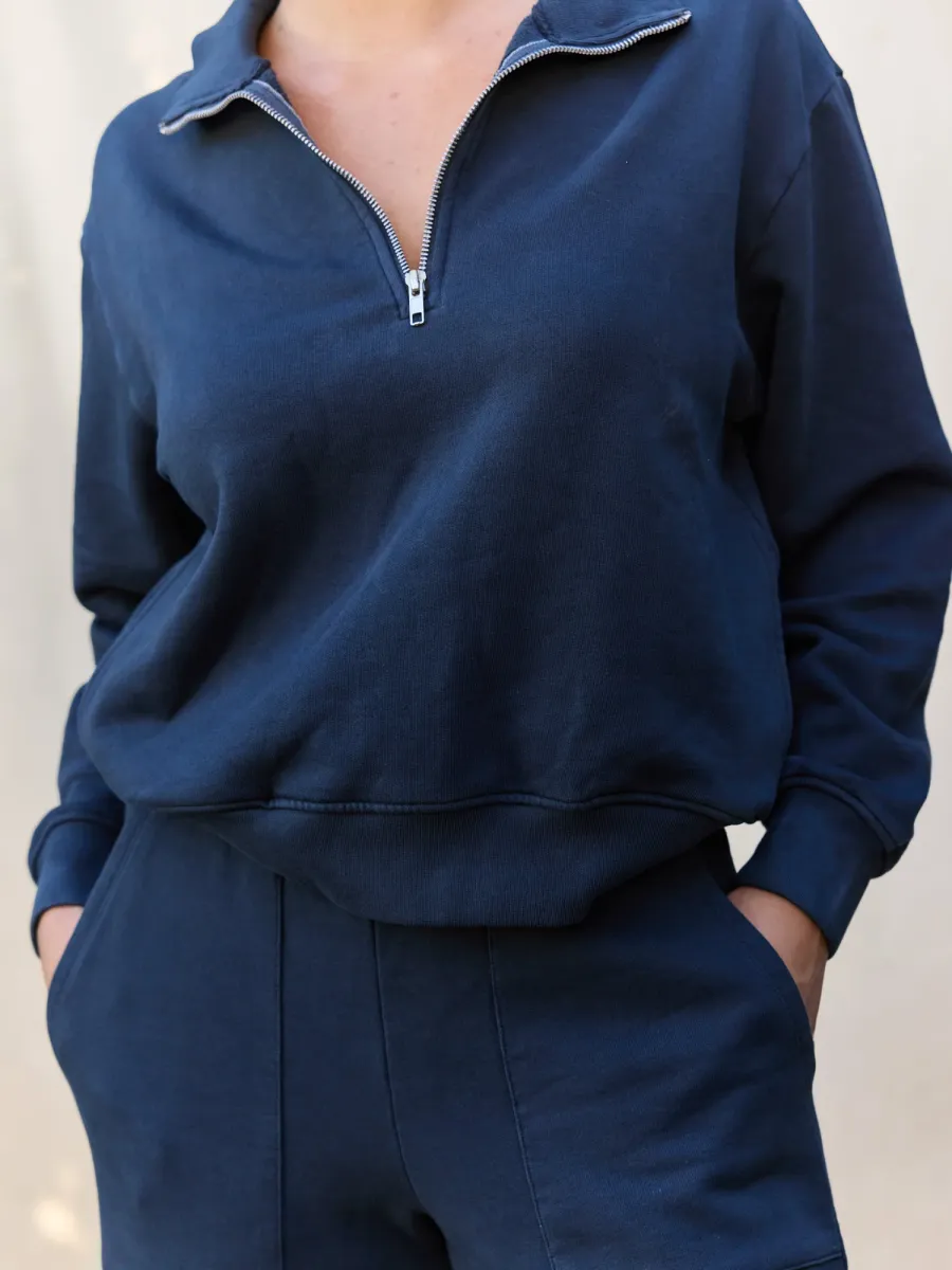 Organic Fleece Quarter Zip Sweatshirt 2