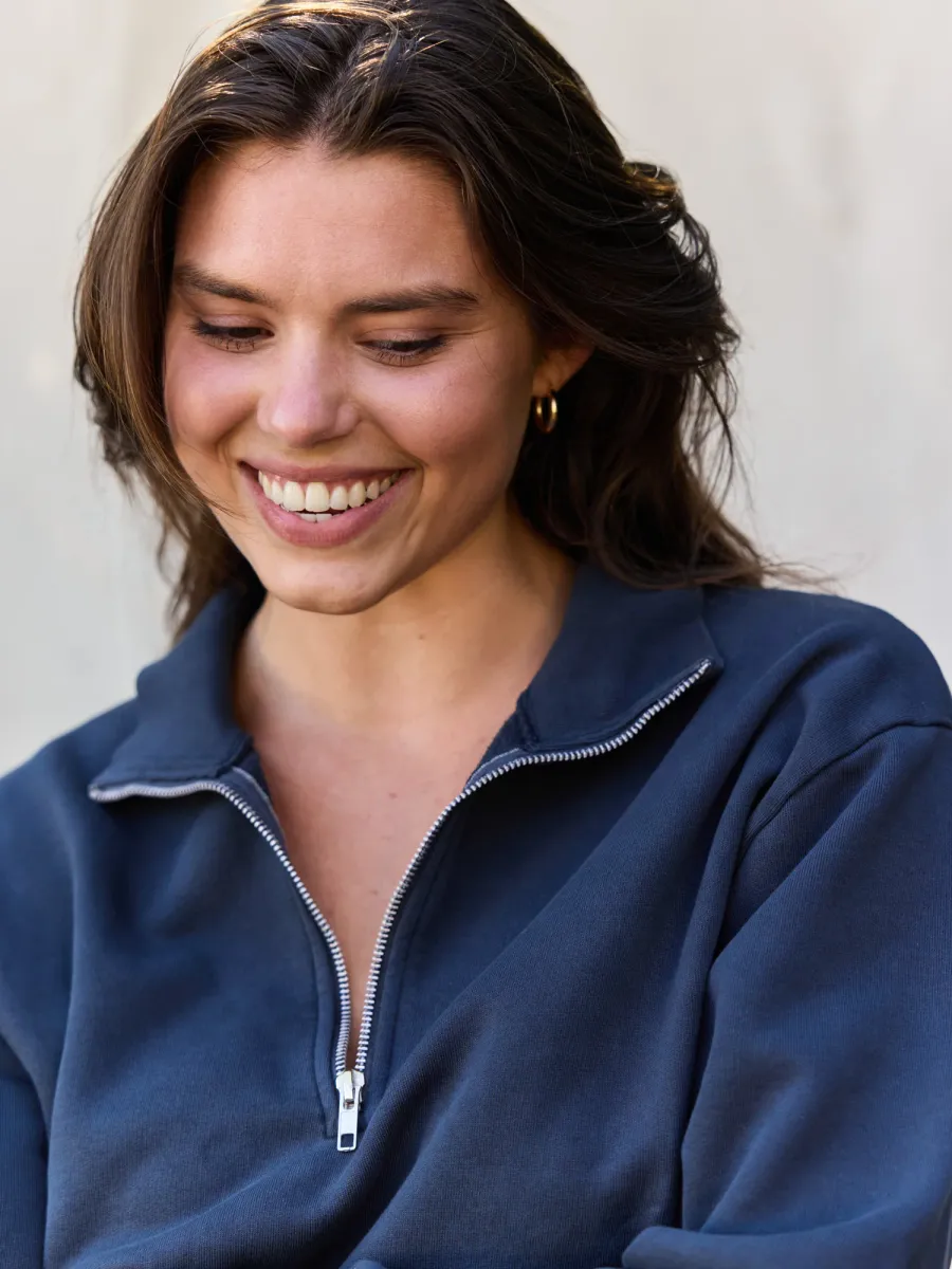 Organic Fleece Quarter Zip Sweatshirt 7