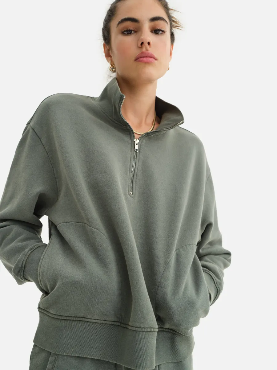 Organic Fleece Quarter Zip Sweatshirt 2