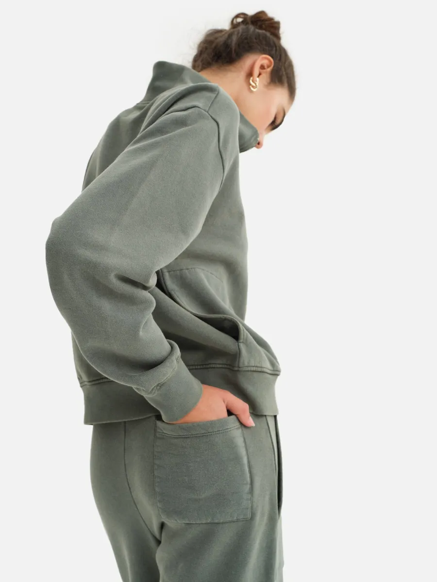 Organic Fleece Quarter Zip Sweatshirt 7