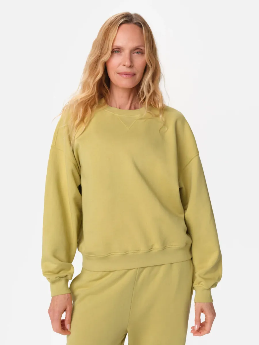 Organic Fleece Relaxed Crewneck Sweatshirt 2