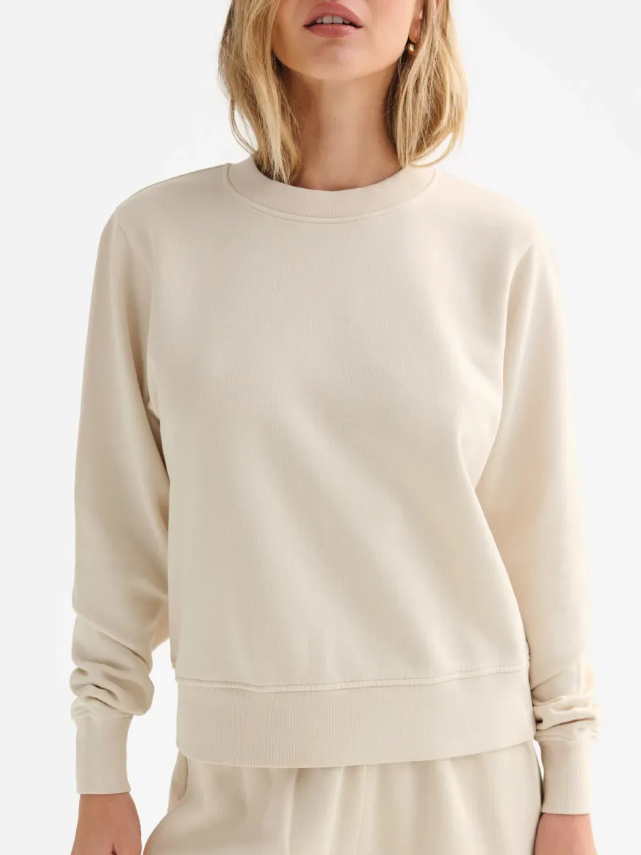Organic Fleece Shrunken Crew Neck Sweatshirt 3