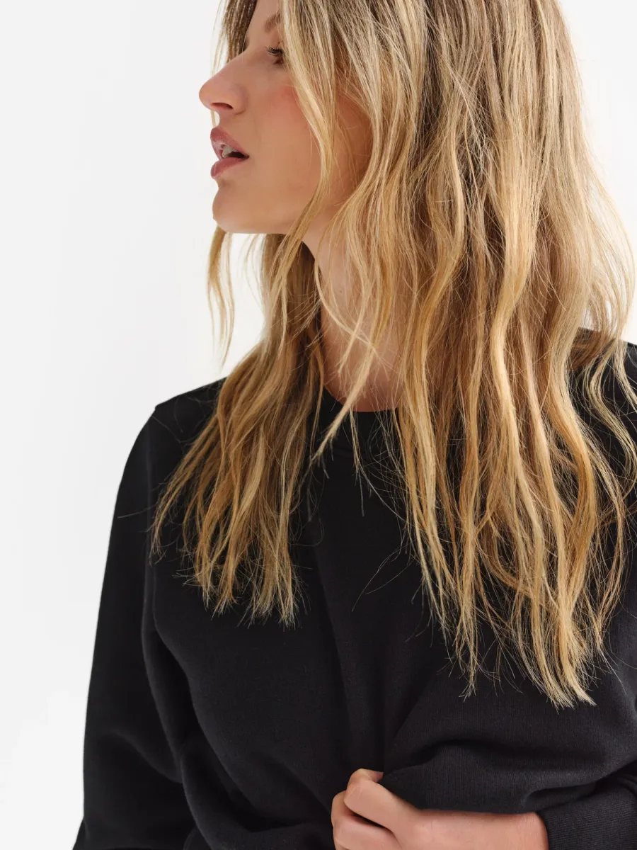 Organic Fleece Shrunken Crew Neck Sweatshirt 3