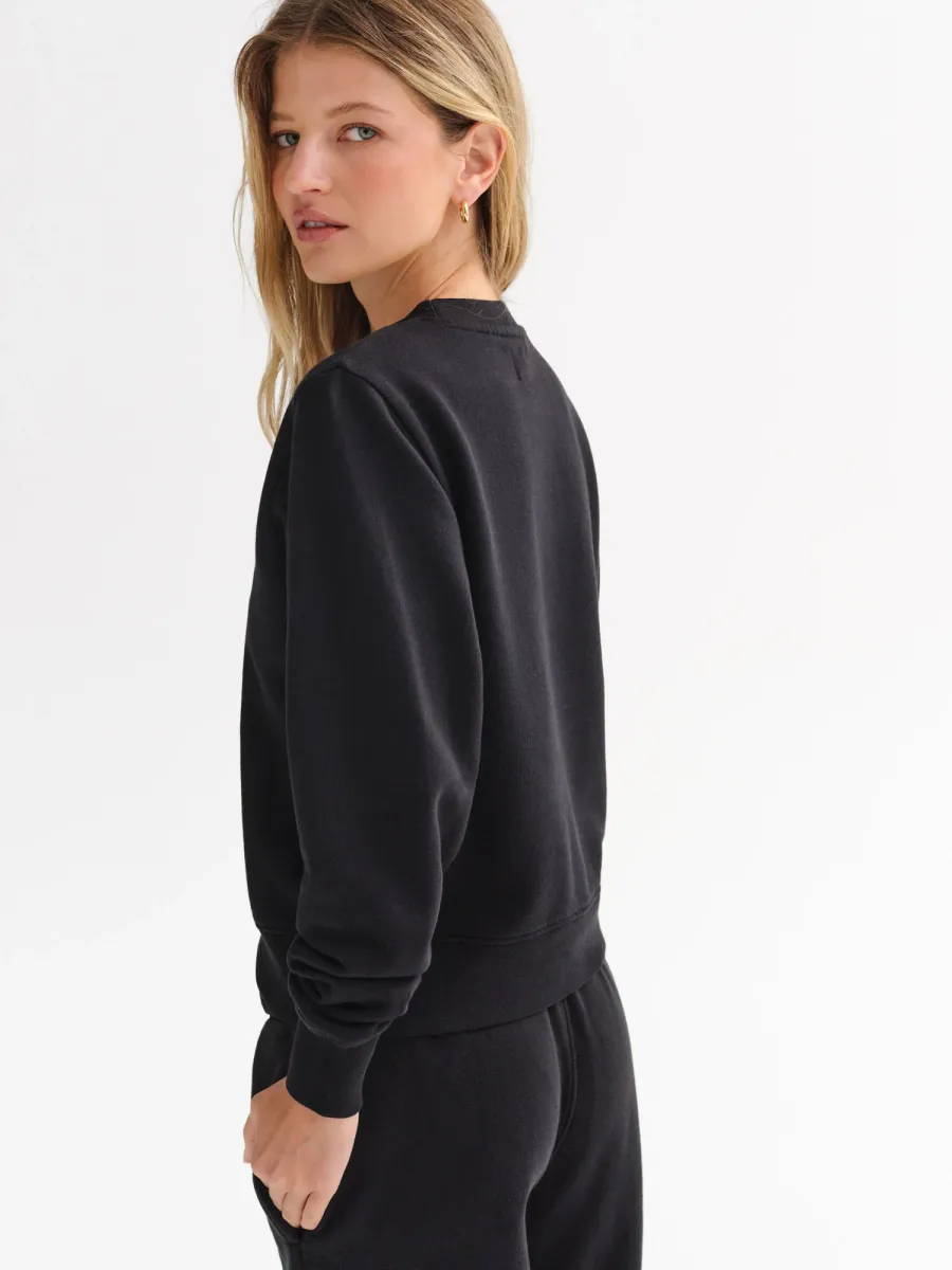 Organic Fleece Shrunken Crew Neck Sweatshirt 5
