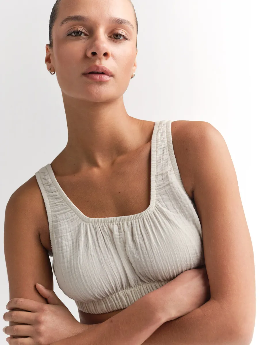 Organic Gauze Cropped Top 2