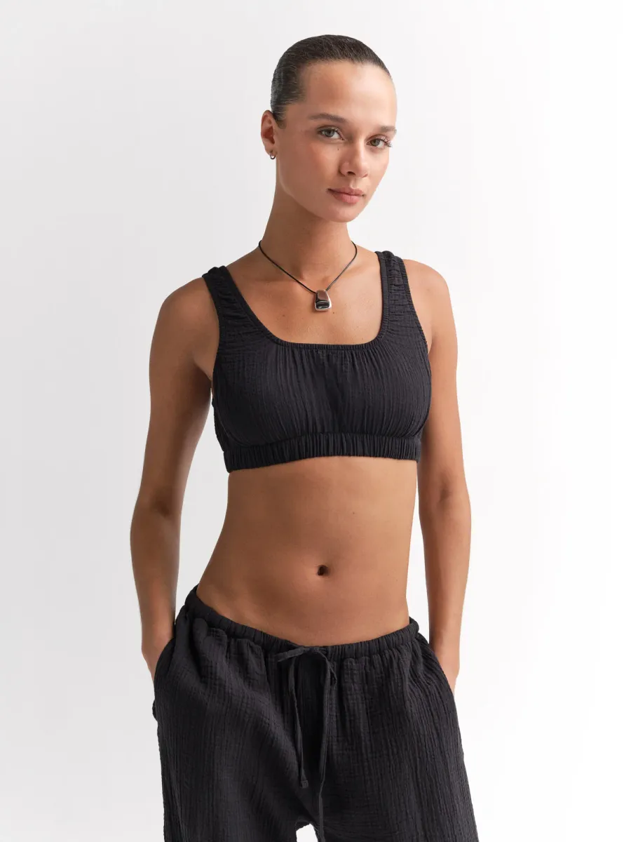 Organic Gauze Cropped Top 2
