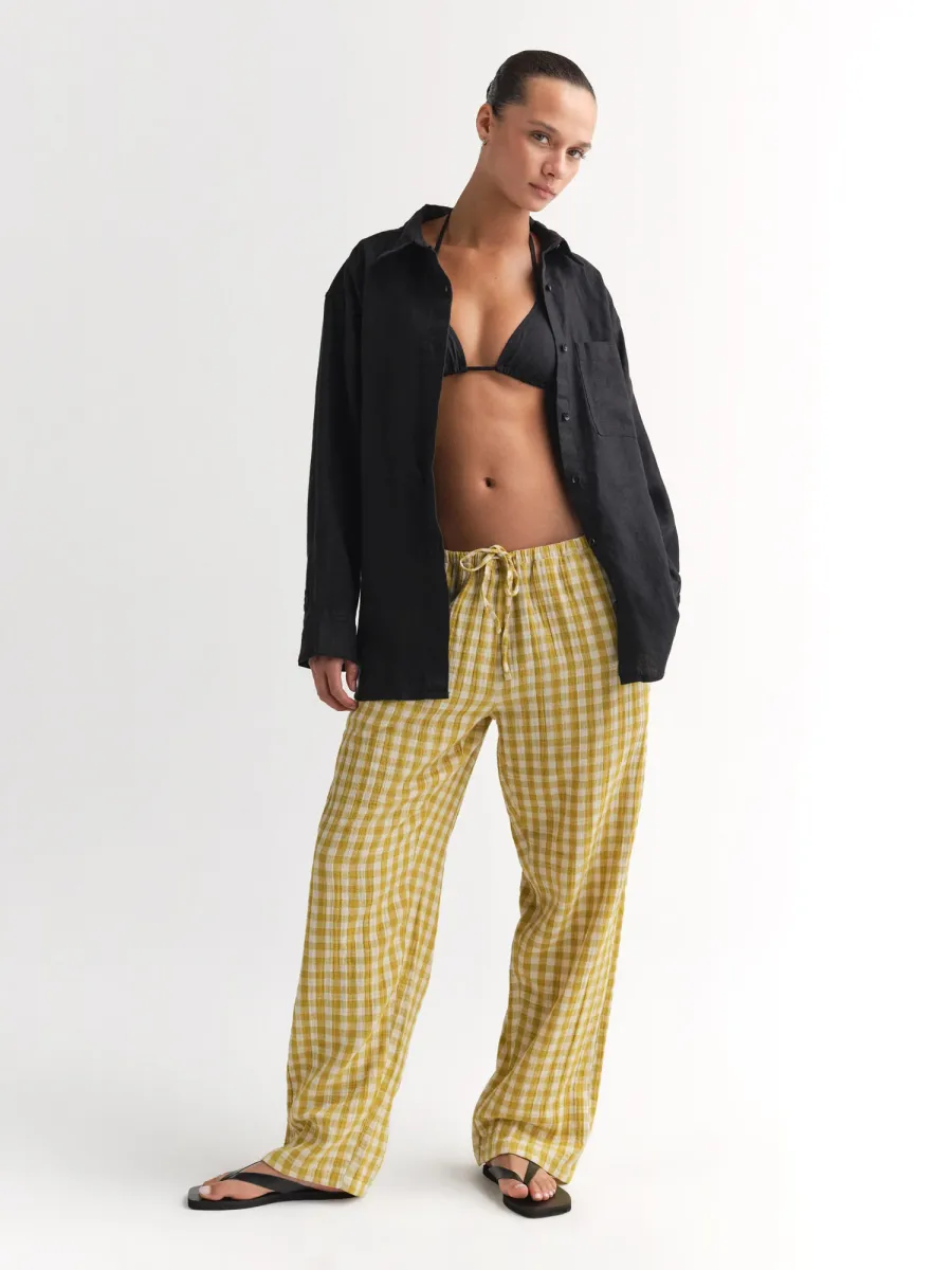 Organic Gauze Gingham Essential Pant 2