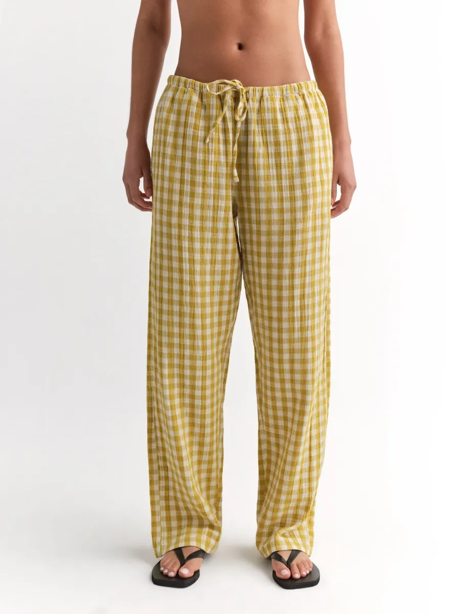 Organic Gauze Gingham Essential Pant 3