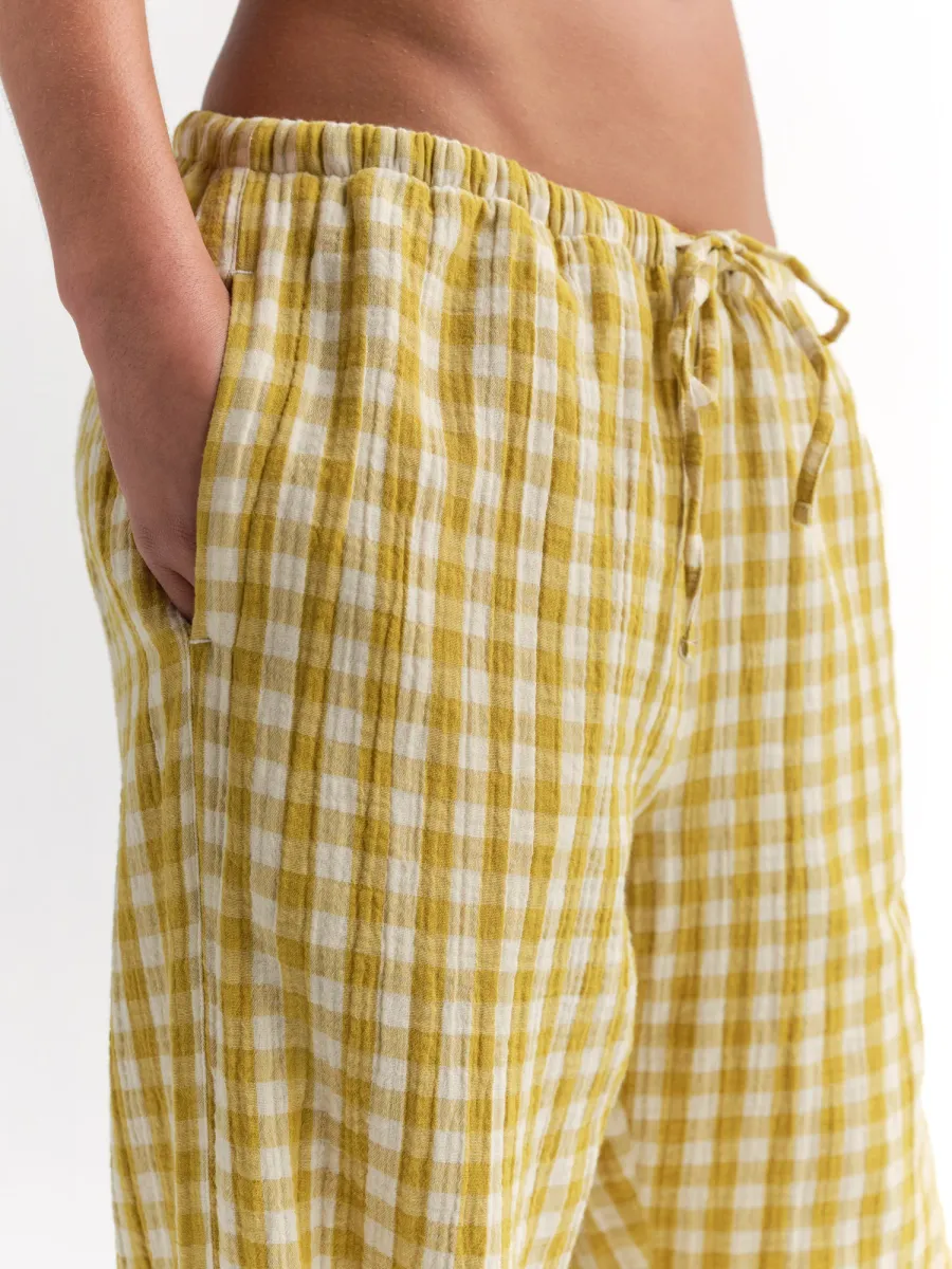 Organic Gauze Gingham Essential Pant 4