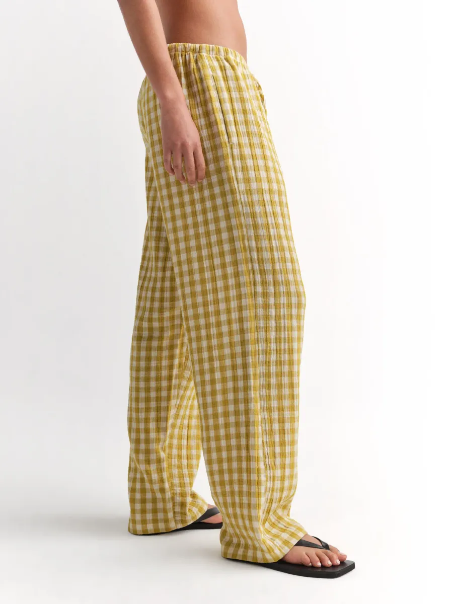 Organic Gauze Gingham Essential Pant 5