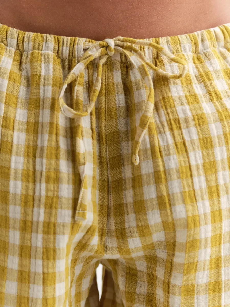 Organic Gauze Gingham Essential Pant 7