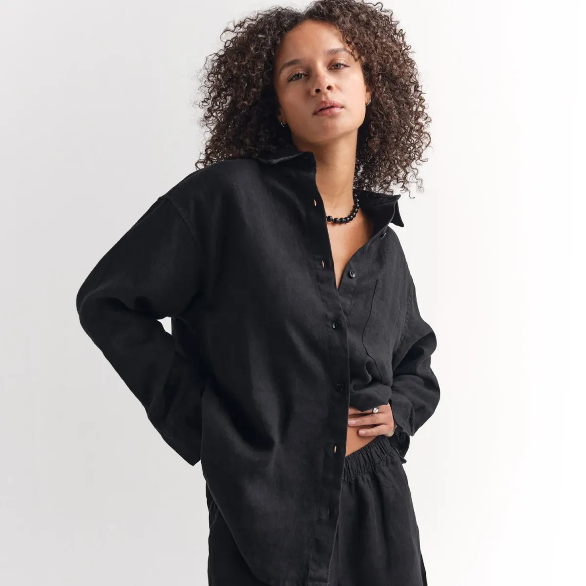 Organic Linen Oversized Button Down